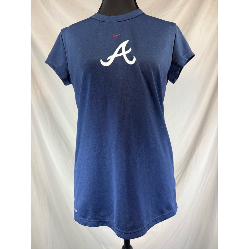 Nike Atlanta Braves Dri-FIT Script A Performance T-Shirt Midnight Navy - Medium